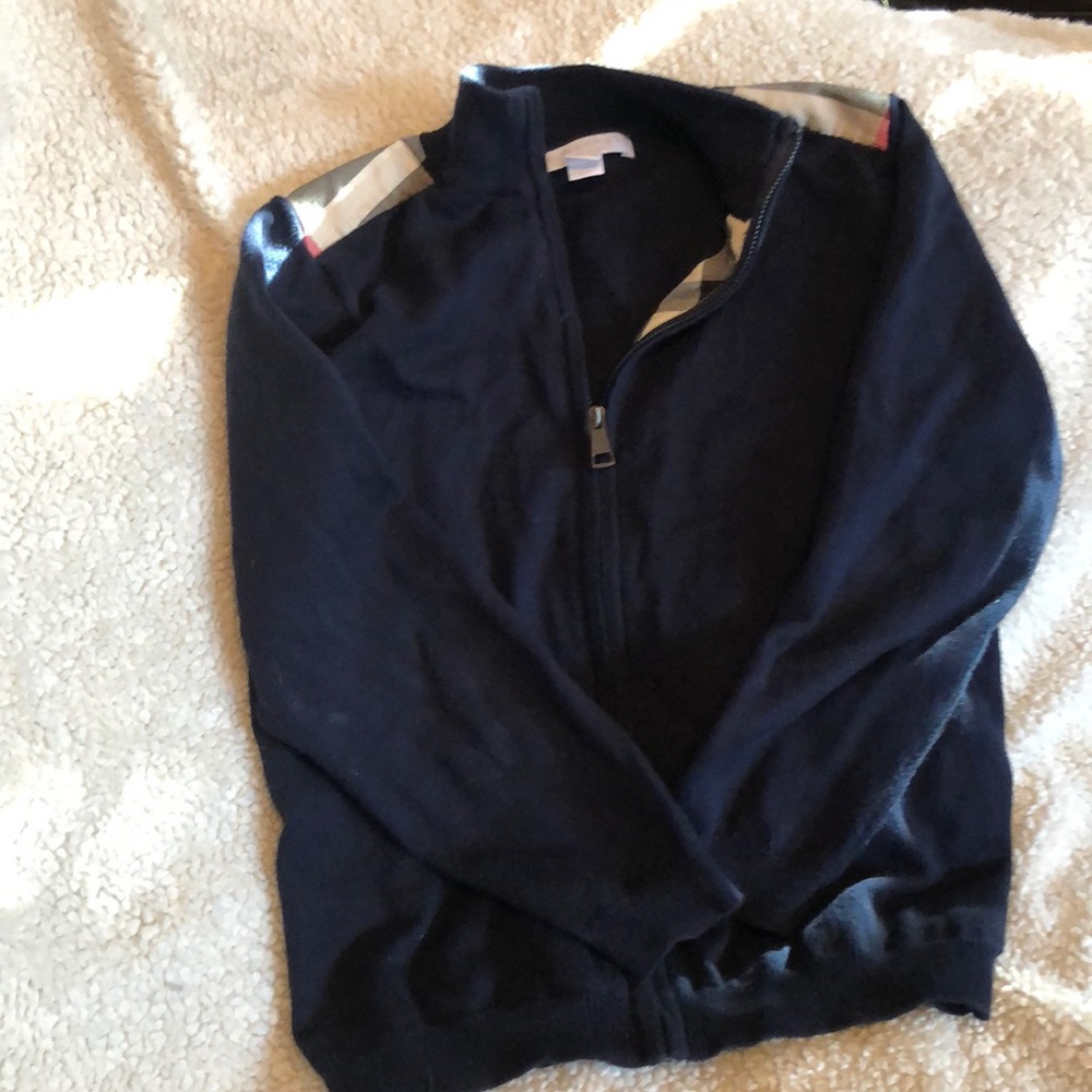 Burberry blue zip sweater size 6